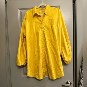 Women’s yellow Abercrombie & Fitch button up shirt dress- sz XL